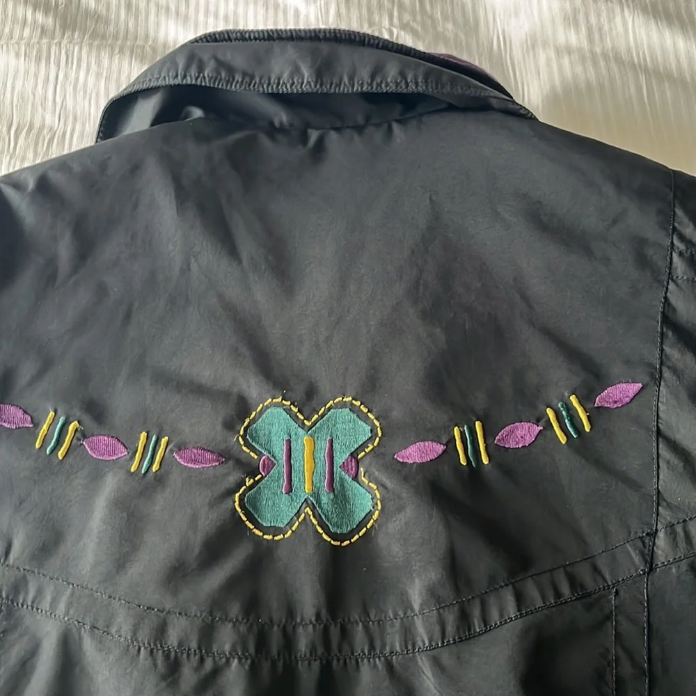 Vintage Nordica Ski Jacket Black Purple Size 8 Large - Picture 3 of 16